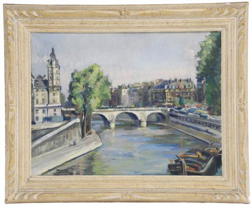 LLUÍS MORATÓ (1903-1963)Pont Saint MichelÓleo sobre lienzo