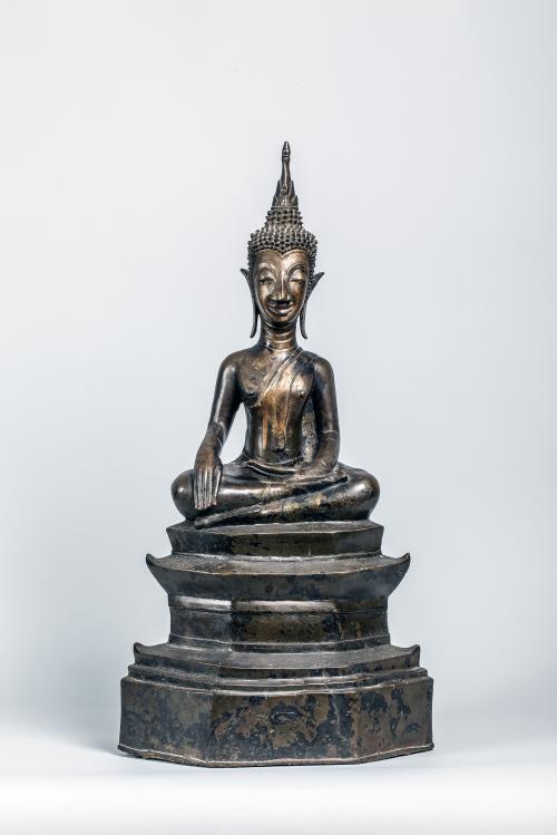 BUDA "MARAVIJAYA", ESCULTURA DE LAOS, REINADO DE BANSAI FONG, SIGLO XVII